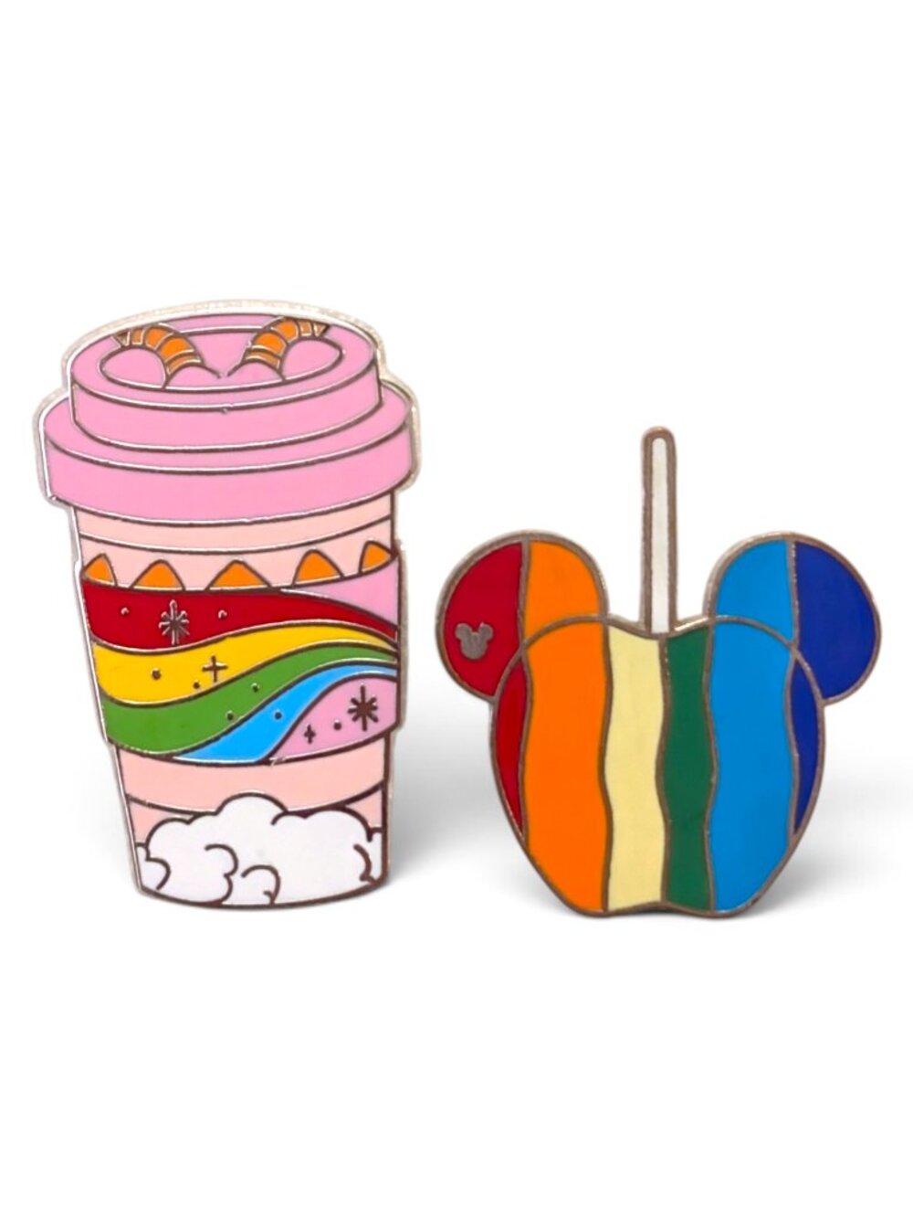 Figment Disney Pins: Latte Coffee Cup and Rainbow Candy Apple